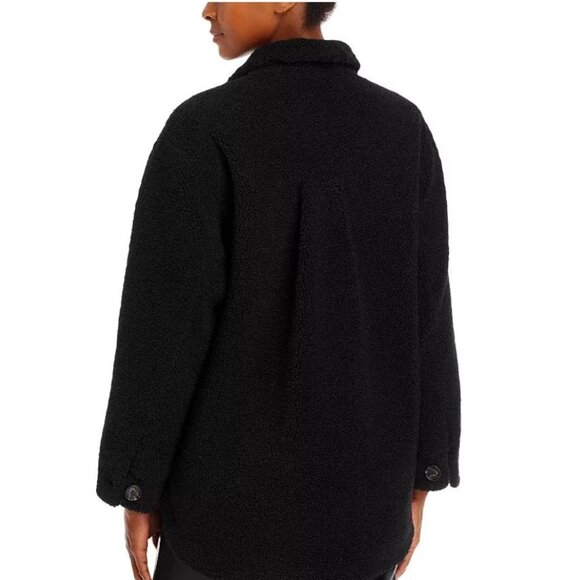 Rails $348 Connie Black Teddy Jacket Button Up Shacket Thick Medium NWT - Picture 3 of 7